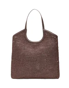 Brown Crochet Georgica Tote-Large