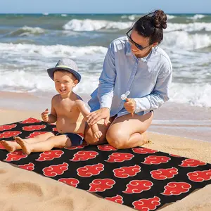 Akatsuki Red Cloud Beach Towel (1 Piece), Anime Ninja Print Oversized Bath Towel, Soft Absorbent Quick Dry Towel for Beach, Pool & Travel, Ideal Gift for Naruto Fans