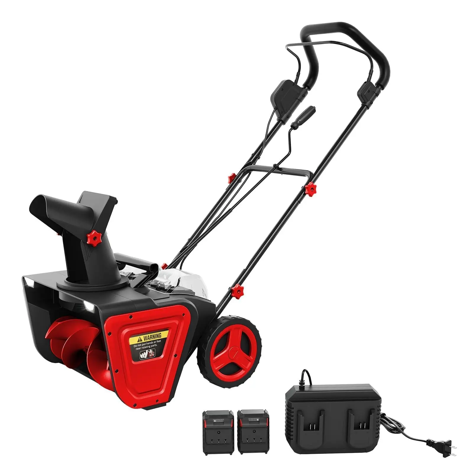 Garvee 20-in Cordless Electric Snow Blower - Heavy Duty Snow Removal Tool with Brushless Motor, 23FT Throwing Distance, 180° Rotating Chute, Dual LED Lights, Handle, 2*4.0Ah Batteries, 30.8lbs (For Walkways, Driveways)