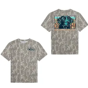 Drake Waterfowl Men's Old School Camo Square LabCamo T-Shirt Unisex Outdoor Tee in Bottomland Camo Ultra Soft Breathable Cotton for All Day Comfort Perfect for Hiking Camping Huntingggg