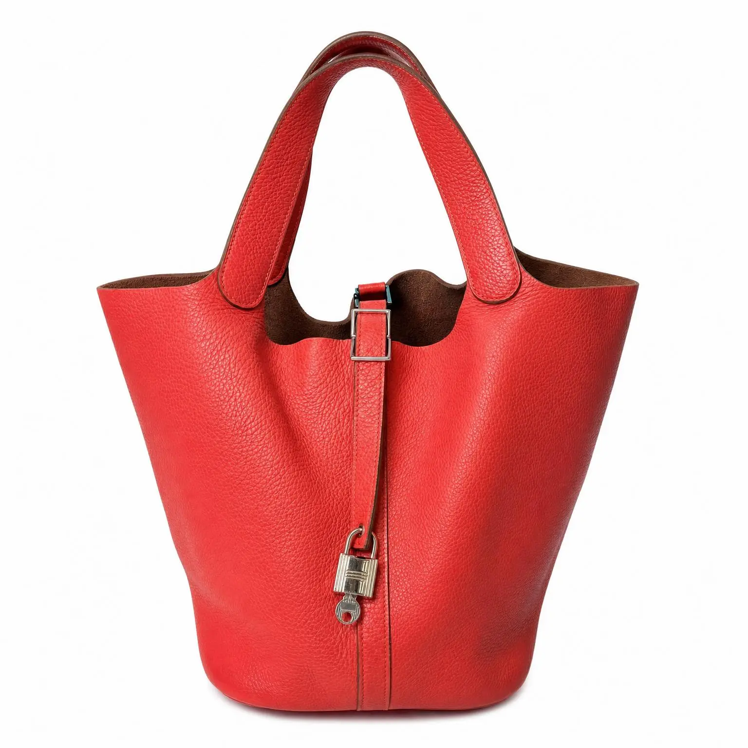 Pre-owned HERMÈS X Tote Bags Clemence Leather Picotin Lock red