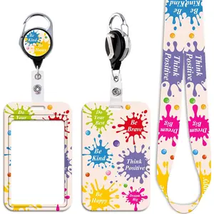 Inspirational Quotes Cool Badge Holder Lanyard with Retractable Badge Reel Clip Cute  for Women Girls  for ID Badge &  Preppy School ID Holder Lanyard Teachers  for Men Teens