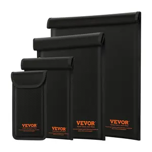 VEVOR Faraday Bag, 4 Pack Faraday Pouch Set for Laptop(16.9x15), Tablet(13x10.2), Phone(7.9x4.7) & Radio(10.6x7.9), Fireproof Signal Blocking Holder Faraday Pouch for Anti-Theft & Anti-Hacking