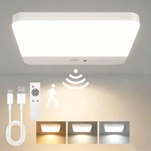 1Pack Rechargeable Motion Sensor Ceiling Light with Remote - Magnetic Suction Wireless Led Ceiling Light for Closet Shower Stairs Shed Hallway Porch Patio ect - 4000mAh Battery