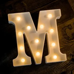 LED Letter Lights Sign Marquee Light Up Letters Sign for Night Light Wedding/Birthday Party Battery Powered Christmas Lamp Home Bar Decoration(M Sign)