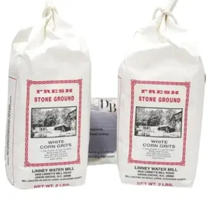 Linney's Mill White Stone Ground Corn Grits 2/2 Pound Bags