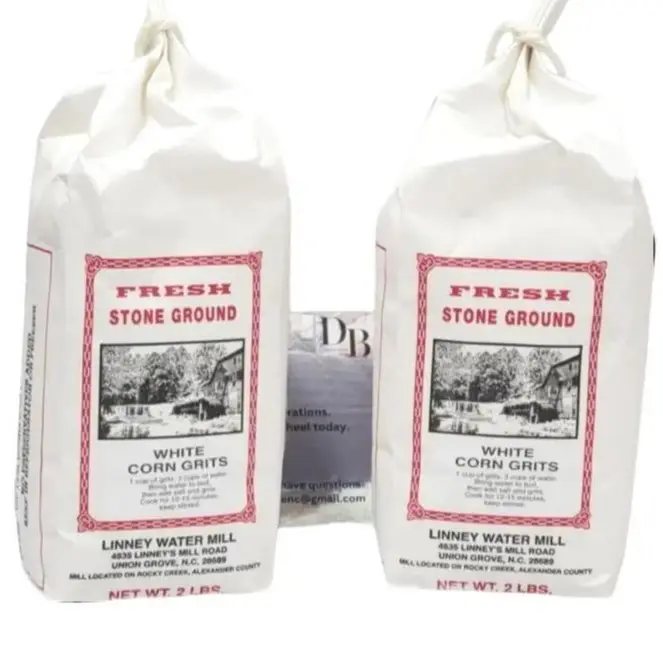 Linney's Mill White Stone Ground Corn Grits 2/2 Pound Bags