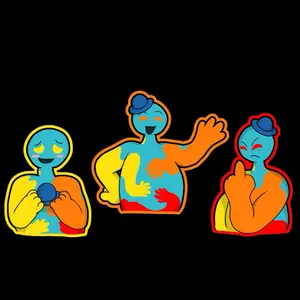 The Many Faces of Doey- Decorative Waterproof Sticker Pack (3 Stickers)