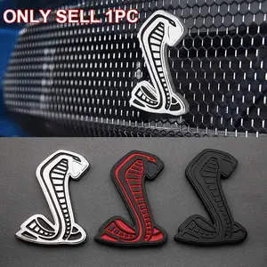 3D Metal Cobra Snake Car Emblem Badge Sticker For Ford Mustang Shelby GT500 Auto Exterior Decoration Accessories
