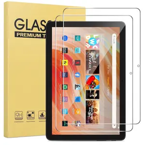 [2-Pack] Jess Tech Tempered Glass Screen Protector for Kindle Fire HD 10 / HD 10 Plus Tablets 2023 2021 Versions, 13th Gen, 11th Gen (Transparent, 10-inch Fire 10 2023/2021)