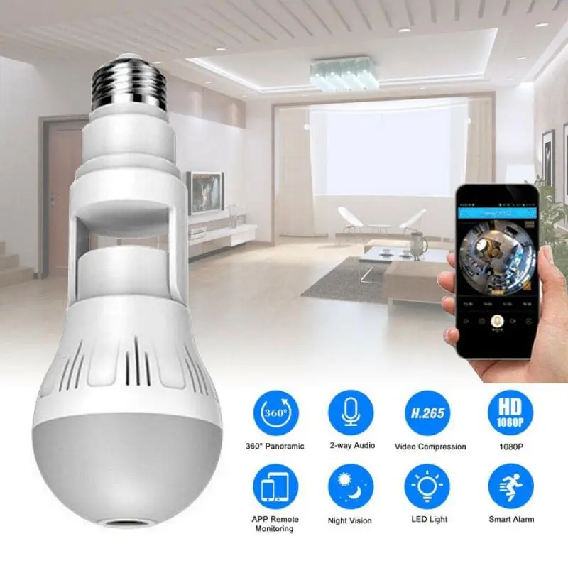 360° Panoramic Hidden Light Bulb Wifi Camera 360° Panoramic Hidden Light Bulb Wifi Camera