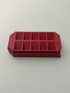 Crimson Red Tip Organizer With LId Acrylic Storage Containers Slide