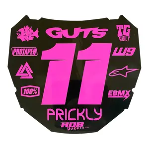 ODI Style Front Number Plate Decal — 11 Logo — Pink