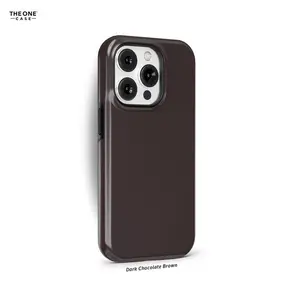 Dark Chocolate Brown Phone Case for iPhone 17 16 15 14 13 12 Pro Max– Solid Color Minimalist Case