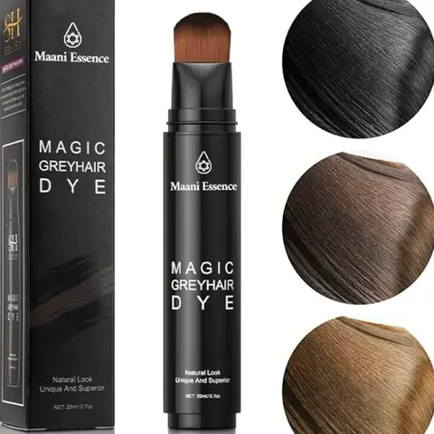 Maani Essence Dark Brown Root Touch-Up Pencil - Semi-Permanent Hair Dye Without Bleach, Olive Oil & Raspberry Oil Infused, Alcohol Free, for Grey Hair Coverage Touch Up & Styling Powder