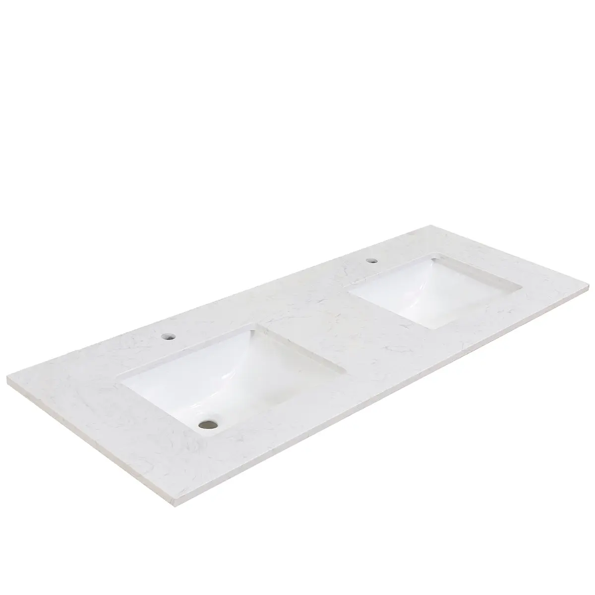 Salerno Double Sink Bathroom Vanity Countertop in Aosta White