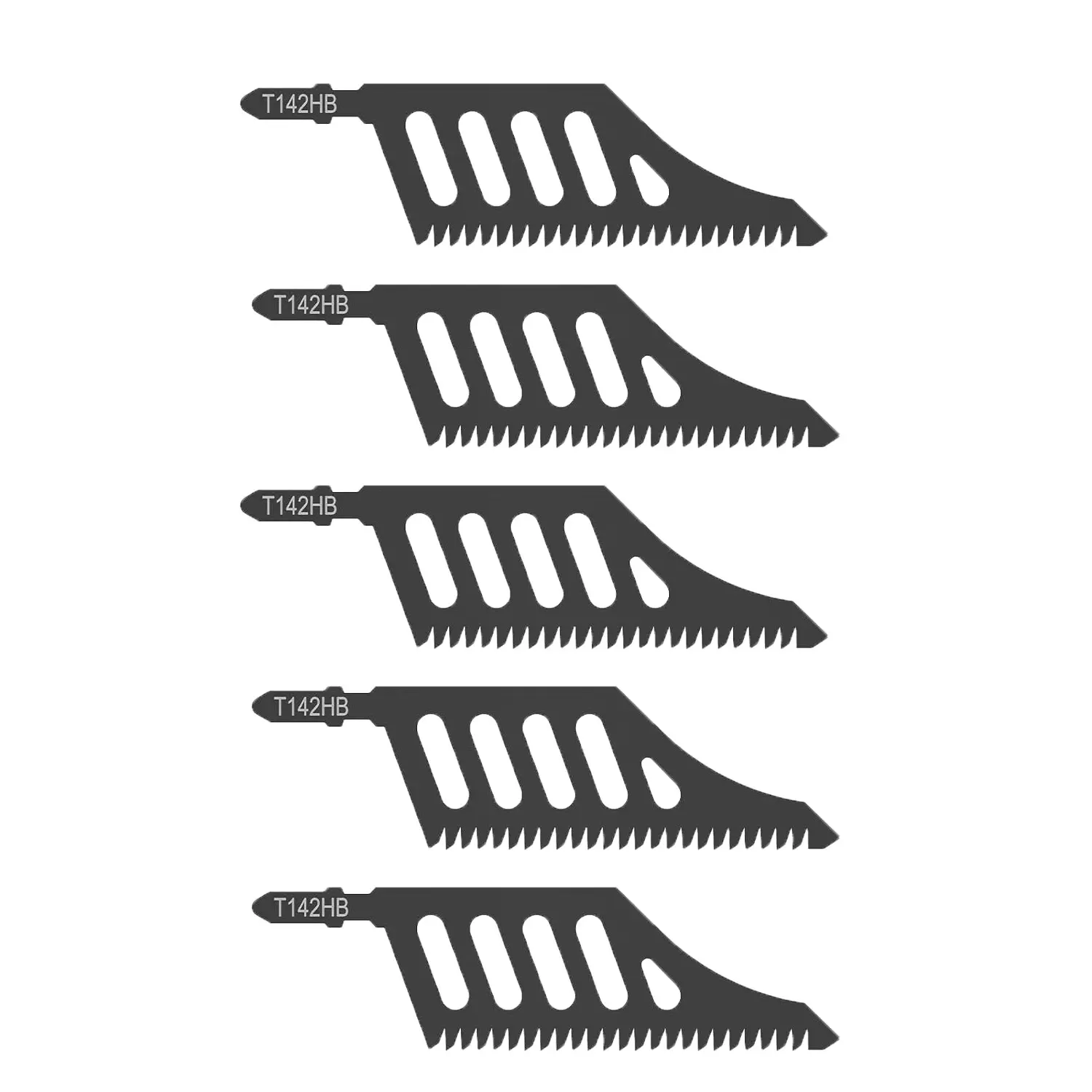 T142HB T-Shank Curve Jigsaw Blade with T-Shank Design, Professional Quick Change Flush Cutting Tool, Stable Installation, High Hardness Sharp Wear Resistance, Smooth Cutting for MDF, Hardwood, Home DIY & Construction Projects