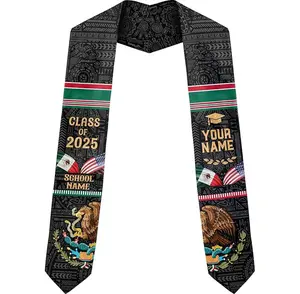 Personalized Mexican Graduation Sash Class Of 2025, Mexico Graduation Stole 2025, Mexican American Graduation Sash for Seniors