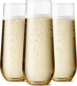 POP 9oz Flute, Premium Quality, Recyclable, Unbreakable & Crystal Clear Plastic Champagne Glasses,Flute , 12 Count (Pack of 1)