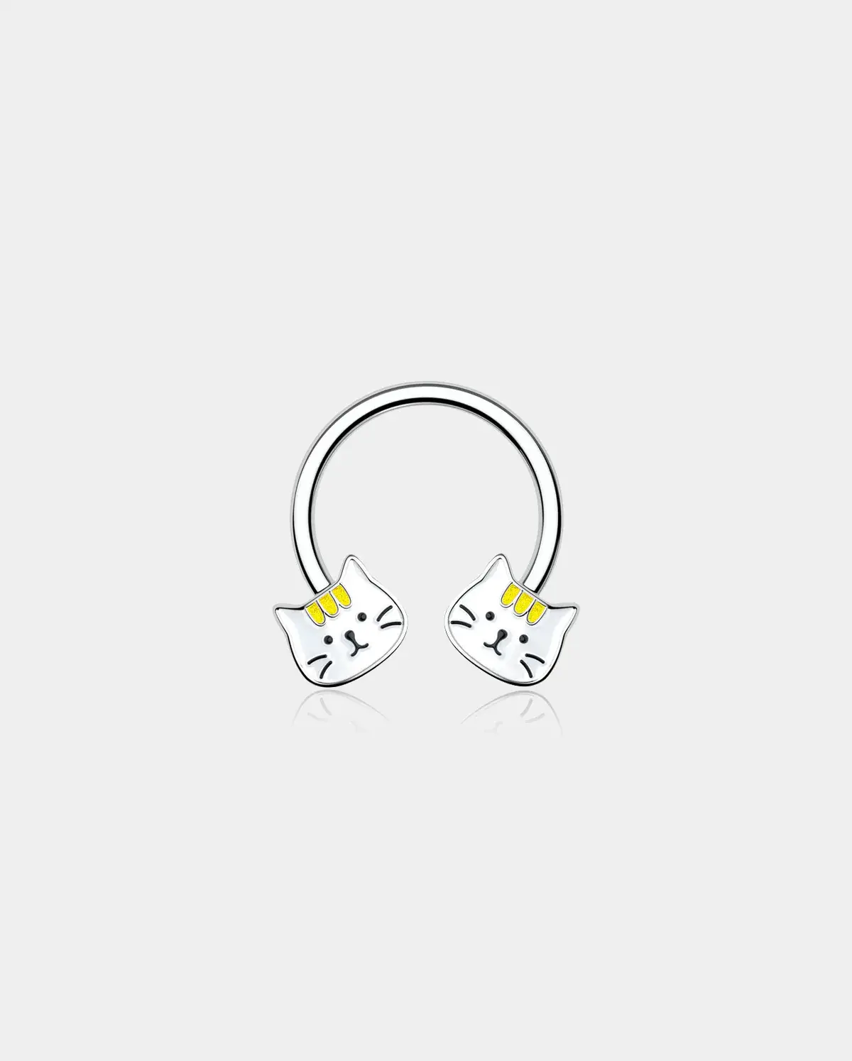 Cute Cat Horseshoe Septum Ring
