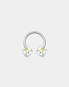 Cute Cat Horseshoe Septum Ring
