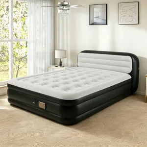 pacious Foldable Rectangular Inflatable Air Bed With Built-In Lithium Battery Pump, Thick Durable Portable Mattress For Kids & Adults, Multi-Scene Use For Bedroom, Courtyard, Lawn, Beach, Ideal For Family Gatherings & Outdoor Entertainment