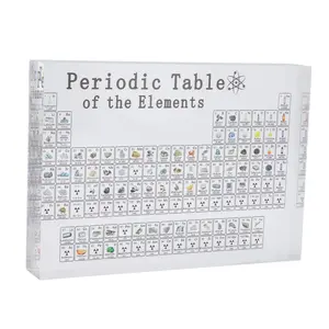 Periodic Table with Real Elements, 1 Count Acrylic 3D Periodic Table with Flange Pocket, School & Educational Supplies, Visual Learning Tools, Learning Materials, Office Decor