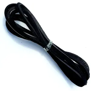 Highway Leather LACE Genuine Leather Strip Cord Braiding String HL80910BLACK 3mm Flat for Footwear Shoe Crafting Projects