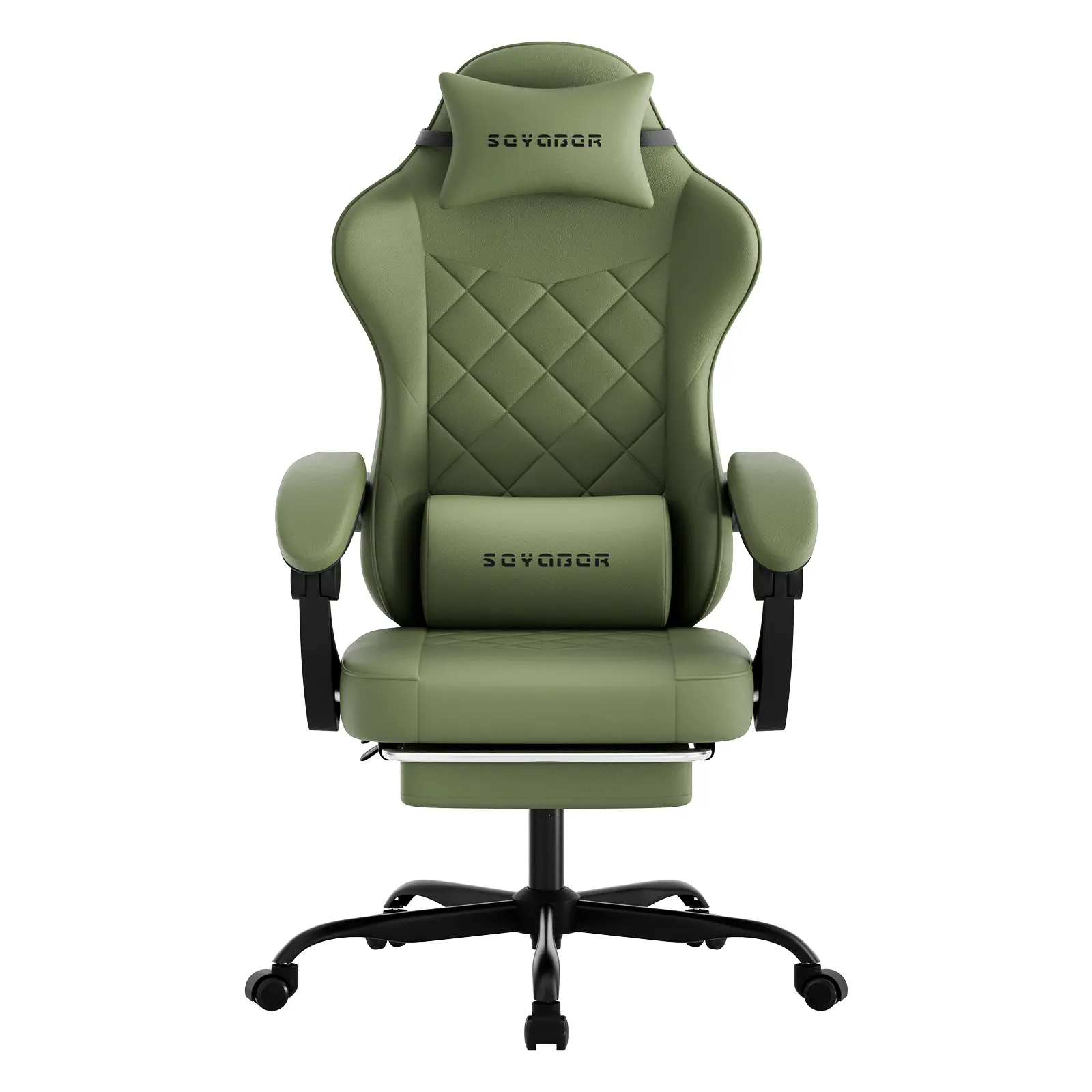 Solid-Color Minimalist Gaming Chair with Footrest | Ergonomic Reclining Office Chair. Breathable durable leather, spine-supporting, wide padded seat.300 lbs capacity. Ideal for home office, gaming and live streaming.    silent caster