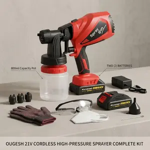 summervibes Paint Sprayer HVLP Spray equipment 3 Patterns Electric HVLP High-Pressure Spray equipment 800ml TankEasy to Clean for Furniture Cabinets Fence Walls Door Garden Chairs etc. Cordless Copper Motor Paint Sprayer Portable High-Flow Airless Sprayer