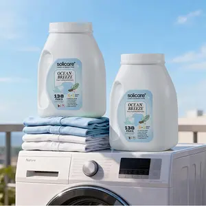 Z-Solicare-Ocean Breeze-6 in 1 Stain Fighting Odor Eliminating Ocean Breeze 138 Paks Multi-Chamber HE Compatible Laundry Detergent Pods for All Washing Machines