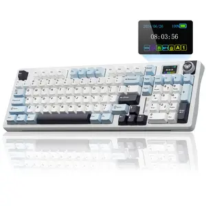 AULA S98 Pro Wireless Mechanical Keyboard,Smart Screen & Knob,Tri-Mode BT5.0/USB-C/2.4GHz Creamy Keyboard,Gasket Structure,Pre-lubed Linear Switches,Hot Swappable RGB Backlit Computer Gaming Keyboards FallFreshness TikTokShopfalldealsforyou