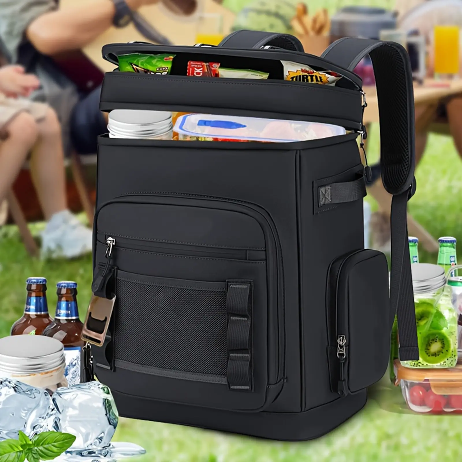 Cooler Backpack Lunch Bag & Lunch Box for Men Women, Double Deck & Leakproof Insulated Soft Large Adult Camping Cooler bag for Work, Beach, Picnic, Travelg