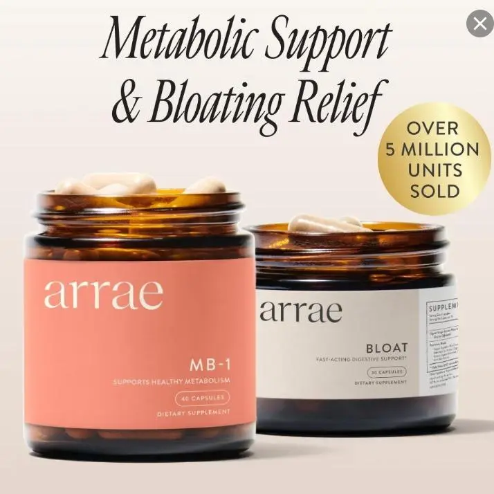 Arrae String Bikini Bundle (cap) | Fast-Acting Bloating Relief Digestive Enzymes + Natural Energy & Health Support | Organic Supplement Dietary Healthy Gut Probiotics Edible Debloat Detox Fitness