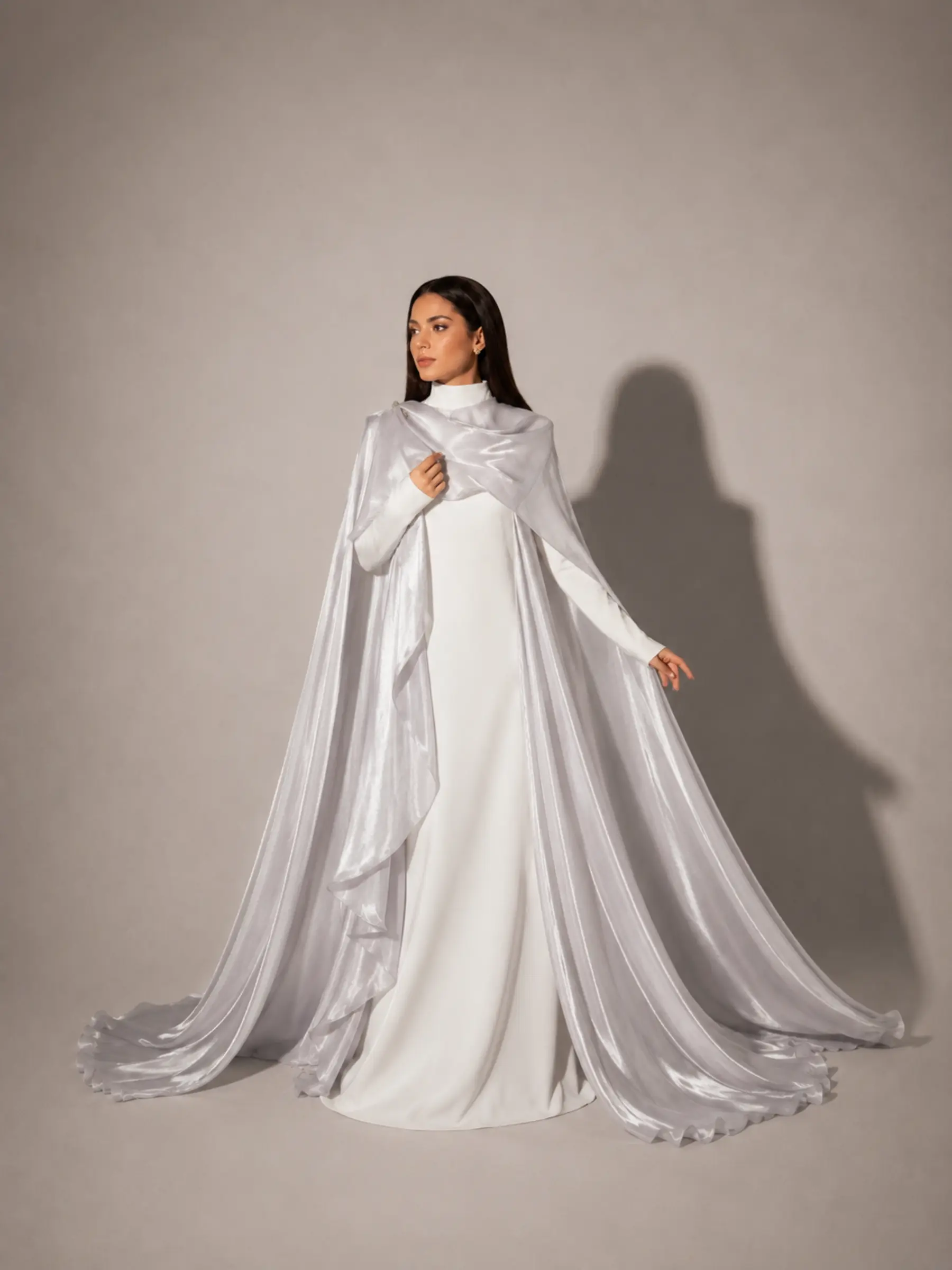 Silver Cape (2-Piece) Abaya Set | Aure by NISA