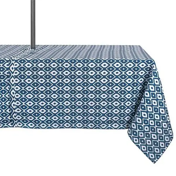 Design Imports 60" x 84" IKAT Outdoor Tablecloth with Zipper