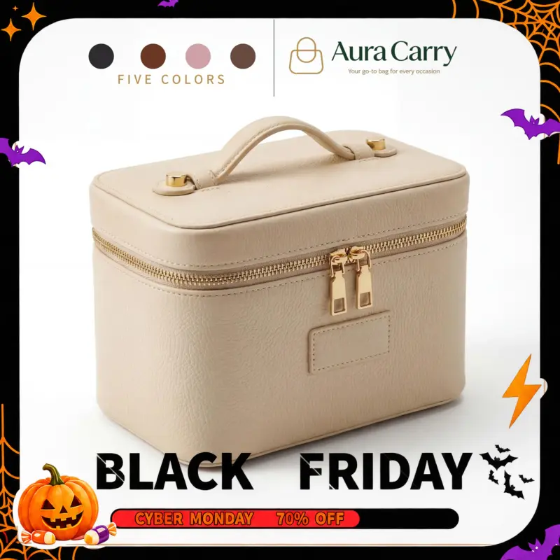 Cute PU Handheld Makeup Bag - Rectangular, Large Capacity, Portable, Versatile, Weatherproof, Durable, In Stock, Rectangular Shape