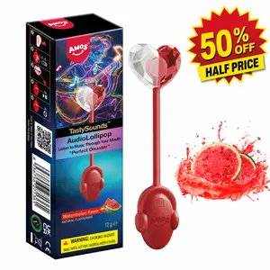 (50% off)Amos TastySounds Music Lollipops – Sugar-free heart-shaped candies with bone conduction music tech | K-pop inspired Strawberry, Blueberry, Watermelon, Blackberry Fallontonight lollipop star-1