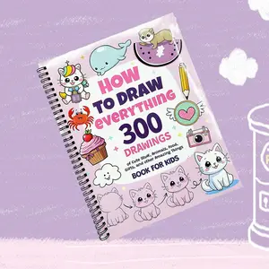 Painting Tutorial Book for Beginners, 300 Cute Animal Food Gift Patterns, Step-By-Step Hand-Painted Guide, High-Quality Painting Tools Included
