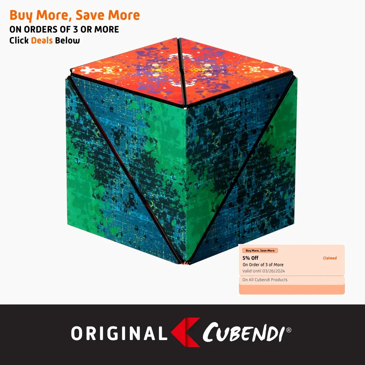 Cubendi Magic Fidget Toy Geometric Puzzle - Infinity Fidget Cube - Magnetic Shape Shifting Box Rare Earth Magnets infinity cube redi cube puzzle