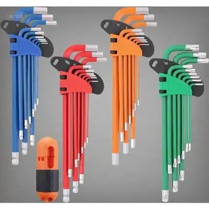 37PCS Industrial Grade Hex Key Set, SAE & Metric Long Arm Ball End Wrench, Heavy Duty Torque Handle Included, Non-Slip Grip for Precision Work, Durable Steel Construction for Professional Use wrench kit