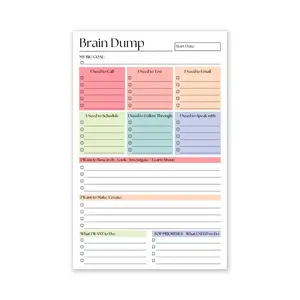 Structured Steno Pad & Thought Organizer: Priority-Based Brain Dump System for Adults | ADHD Friendly for Clearing Mental Overload, Meeting Notes & Daily Planning