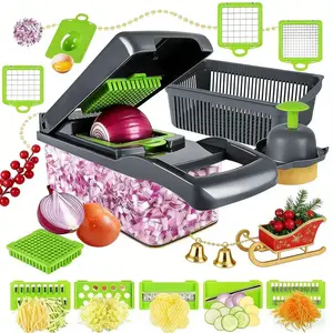 14 in 1 Multifunctional Vegetable Chopper, Garlic Chopper, Onion Potato Grater,Vegetable Cutting Machine,Kitchen Accessories Utensils