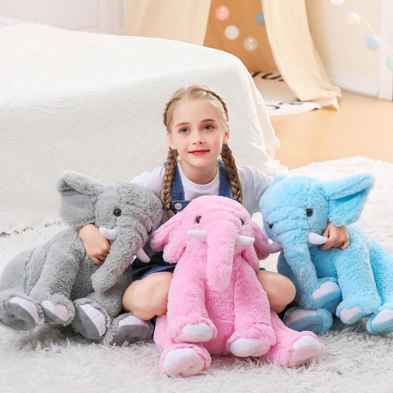 Elephant Weighted Stuffed Animals 5 lbs 16 inches Gray, Large Weighted Elephant Plushie Cuddly Pillow Gift for Kids & Adults