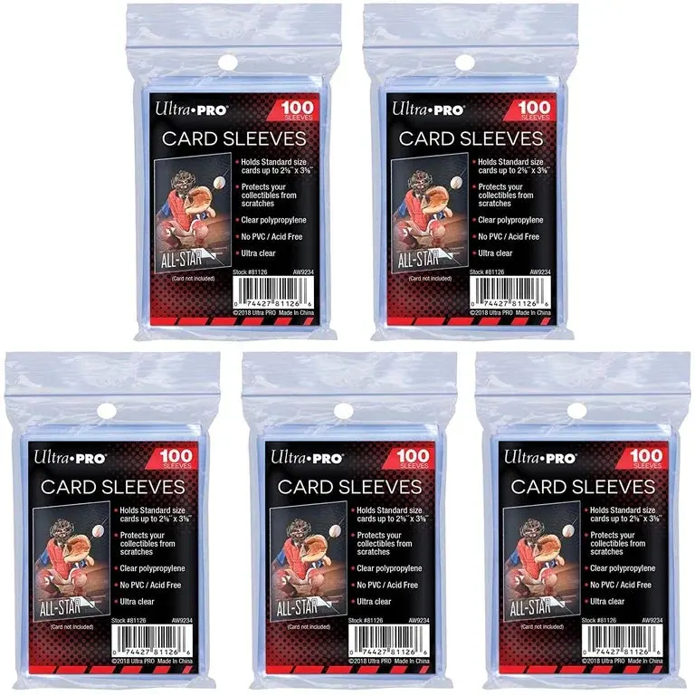 Ultra Pro 5 (Five) Pack Lot Of 100 Soft Sleeves/Penny Sleeve For Baseball Cards & Other Sports Cards