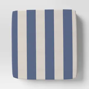 24"x22" Cabana Stripe Outdoor Deep Seat Cushion Navy Blue - Threshold