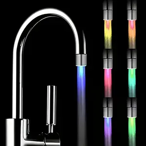 Gradient LED Faucet Light with Color Changing Water Flow, Decorative Plastic Material for Kitchen and Bathroom Sinks, Waterfall Kitchen Faucet, Ideal for Holiday Decor and Home Upgrades, High Arc Faucet