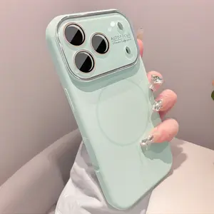 Liquid Silicone Magnetic Smartphone Casing - Large-View Design, Smooth Grip, Clear Screen View, Magnetic Functionality for IP17 Pro Max, Compatible with IP16/15/14 Series Cellphone Cover Accessories for Outdoor Use