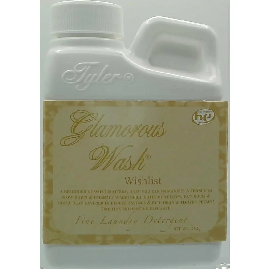 Tyler Candle Company Glamorous Wash Scented Liquid Laundry All-Purpose Cleaner - Hypoallergenic, Woody-Floral-Spicy-Earthy Tonka Bean Scent, Chemical-Free, Biodegradable, Fabric/Material Safe, Long-Lasting, 4oz/112g