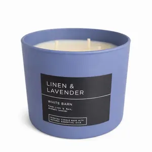 LINEN & LAVENDER Bath & Body Works 3-Wick Candle 14.5 oz Large Jar Strong Scent